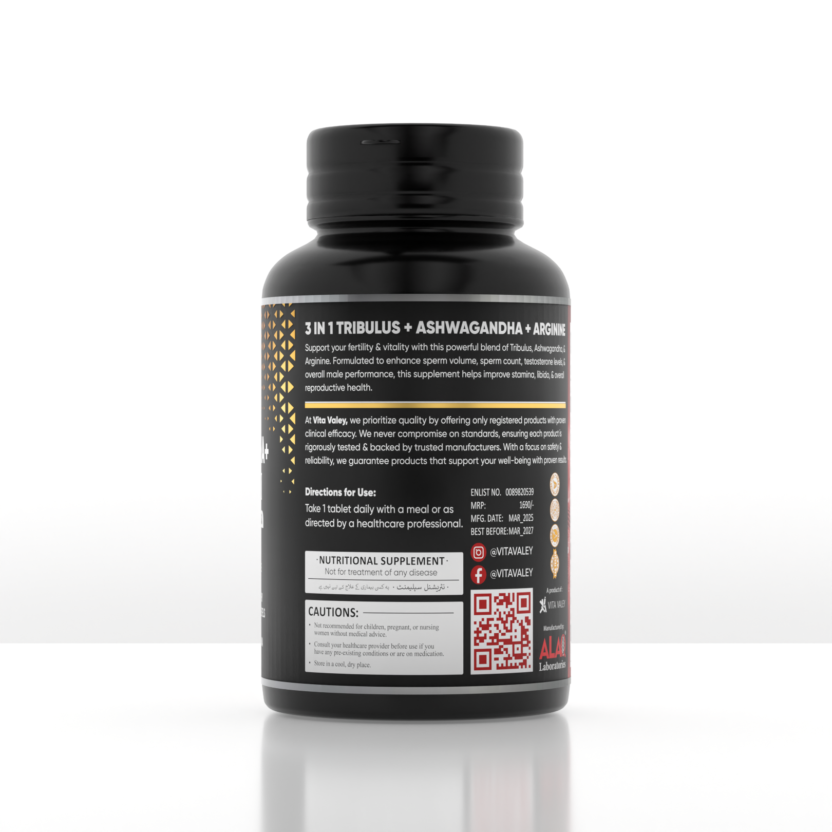 3-in-1 Tribulus + Ashwagandha + Arginine